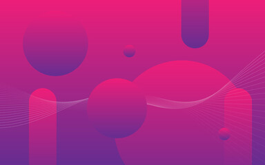 Abstract Modern Background with Wave and Round Shape Element and Pink Purple Gradient Color