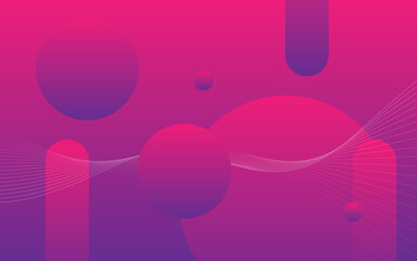 Fototapeta premium Abstract Modern Background with Wave and Round Shape Element and Pink Purple Gradient Color