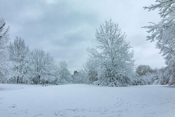 Winter view panorama of South Park in city of Sofia, Bulgaria