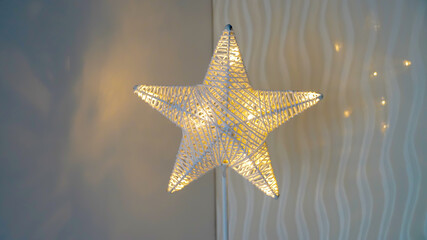 A star shaped lighting with isolated background