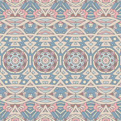 Abstract bohemian indian textile ethnic seamless pattern ornamental. Vector ethnic geomertric art background