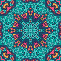 Mandala ornamental vintage abstract geometric design. Vector boho psychdedli design
