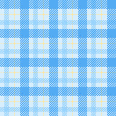 Blue and yellow seamless tartan pattern textile texture vector illustration background