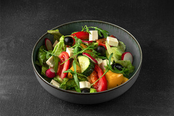 Restaurant serving salt on a black background