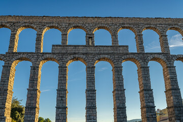 Fototapeta premium View of the Aqueduct of Segovia in Spain. 