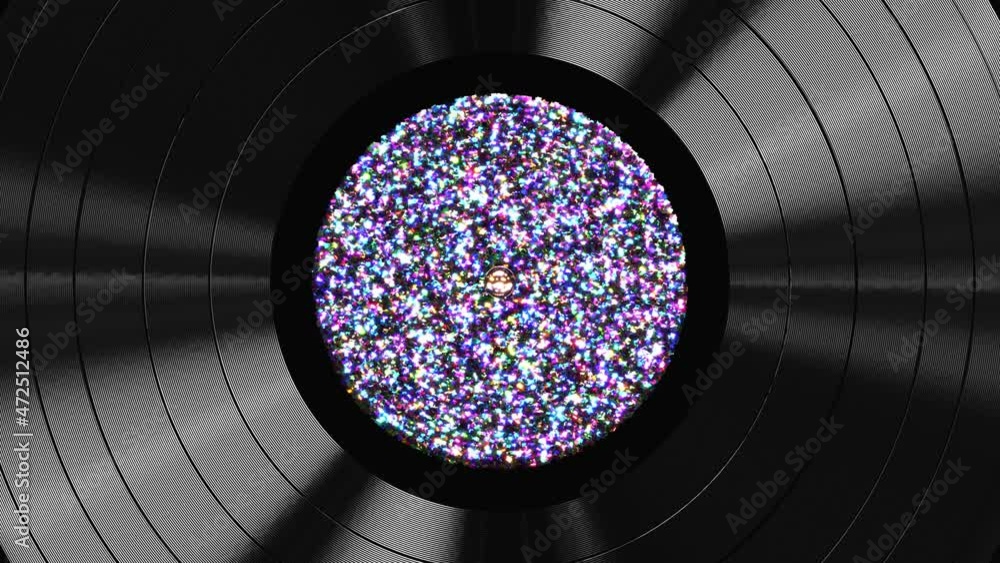 Aufkleber realistic seamless looping 3d animation of the shining sequin colorful label vinyl record rendered i