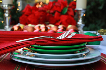 colorful christmas table