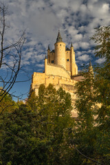 Fototapeta na wymiar View of the Alcazar of Segovia in Spain 