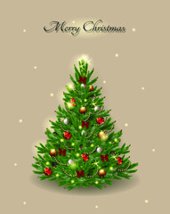 christmas tree with gifts and decorations