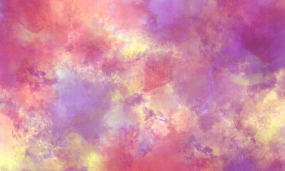  Watercolor background in pink, yellow and purple tones. Copy space, horizontal banner.