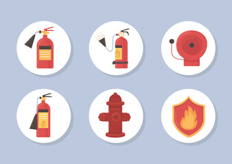 fire extinguisher water hydrant icons
