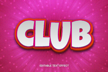 Club Editable 3D Text Style, Text Effect design template with dark color and light