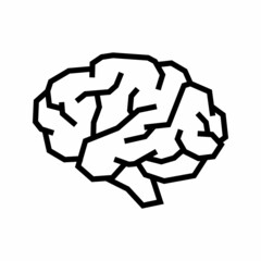 brain icon straight line style vector