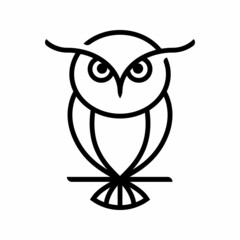 owl line art vector icon logo design