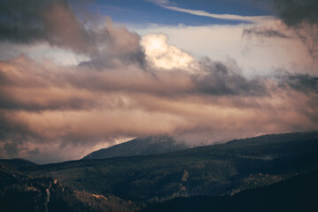 Tatra Mountains in Poland, View in Cloudy November Day.