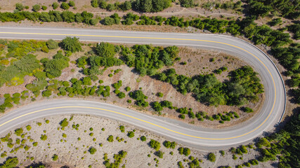 Perfect U Turn highway located by Lillooet, BC