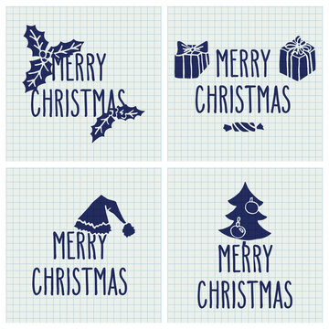 Christmas greeting cards set
