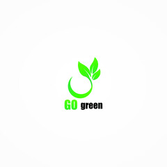 go green logo vector simple and elegant design