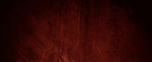 Scary dark red walls, slightly light dark concrete cement texture for background