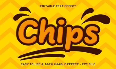 chips editable text effect with modern style compatible for business or product logo