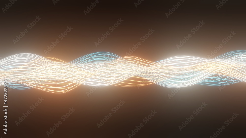 Poster abstract background with dynamic colourful particle sound waves. wave of musical soundtrack for reco