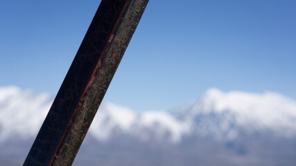 metal and mountain sky