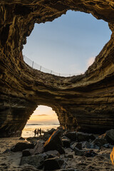 sunset sea cave