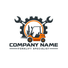 logo template for forklift mechanic, forklift service, forklift maintenance, vector art. © iconation