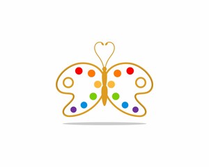 Flying butterfly with color palette as wings