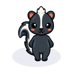 Cute little skunk cartoon standing