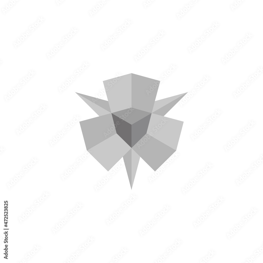 Poster 3d box gradient shadows polygonal objects background decoration vector