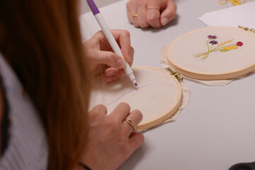 dessin sur broderie