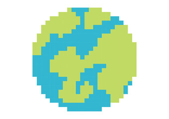 Fototapeta na wymiar earth illustration with pixel theme