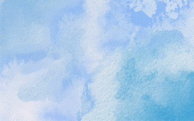 Watercolor Hand Painted Abstract blue sky Background