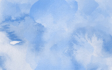 Watercolor Hand Painted Abstract Azure Background