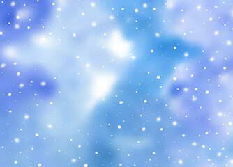 Fototapeta na wymiar Watercolor Winter snowy Blurred blue and violet gradient Background. Winter Sky
