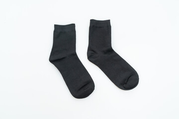 black sock on white background