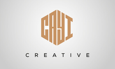 letters CAYI creative polygon hexagon logo victor template	