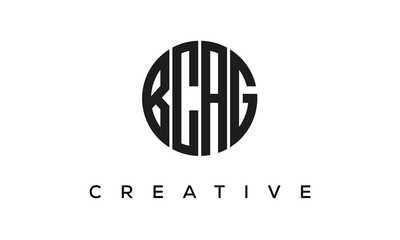 Letters BCAG creative circle logo design vector, 4 letters logo