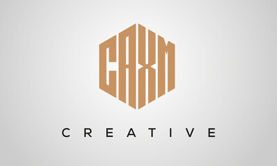 letters CAXM creative polygon hexagon logo victor template	
