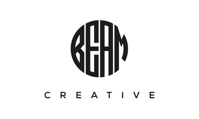 Letters BEAM creative circle logo design vector, 4 letters logo