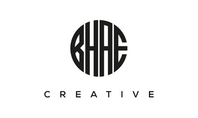 Letters BHAE creative circle logo design vector, 4 letters logo