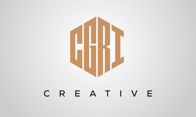 letters CGRI creative polygon hexagon logo victor template	