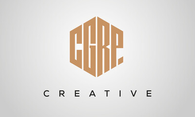 letters CGRP creative polygon hexagon logo victor template	