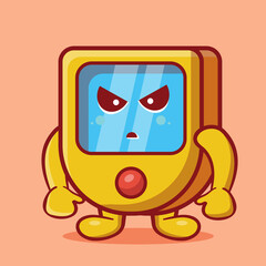 mad oximeter mascot isolated cartoon in flat style