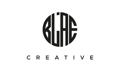 Letters BLAE creative circle logo design vector, 4 letters logo