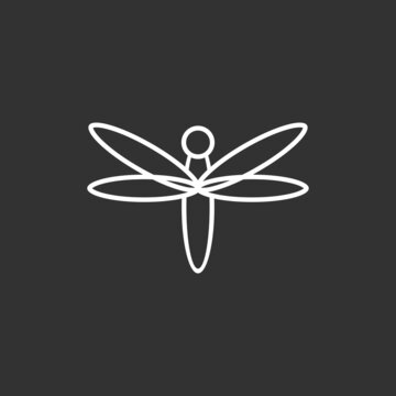 Dragonfly wings logo design