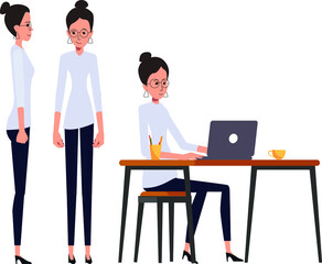 set of business people vector characters in casual clothes diffrent expressions