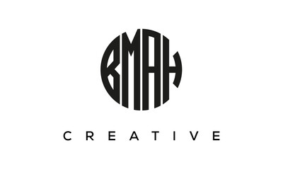 Letters BMAH creative circle logo design vector, 4 letters logo