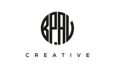 Letters BPAV creative circle logo design vector, 4 letters logo